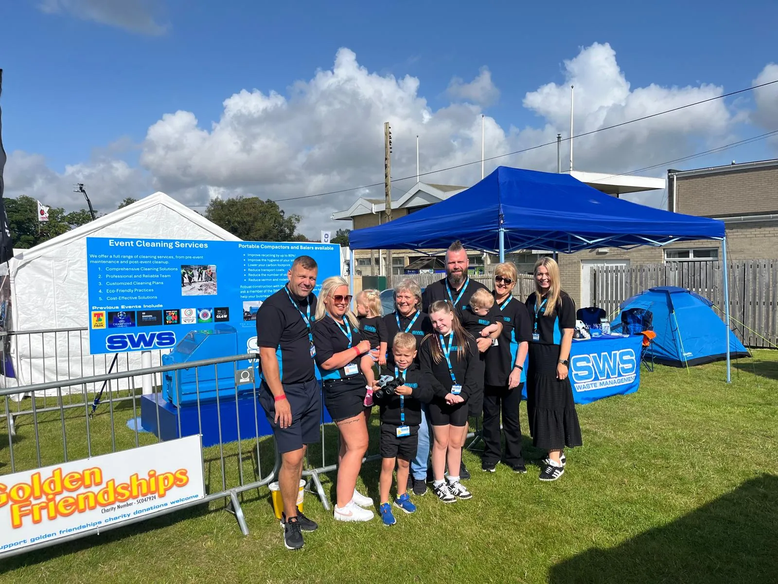 The SWS family and team at Truckfest supporting Golden Friendships